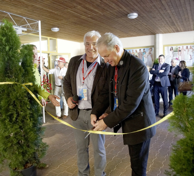 Eröffnung der Gewerbeausstellung Beromünster durch Felix Moriz und Walter Meyer