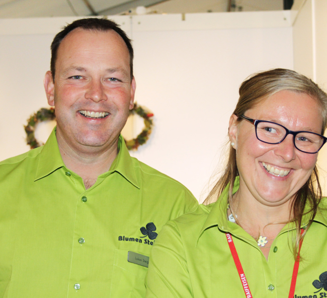 Lukas und Rita Steiger an der Gewerbeausstellung Stärne füfi in Beromünster