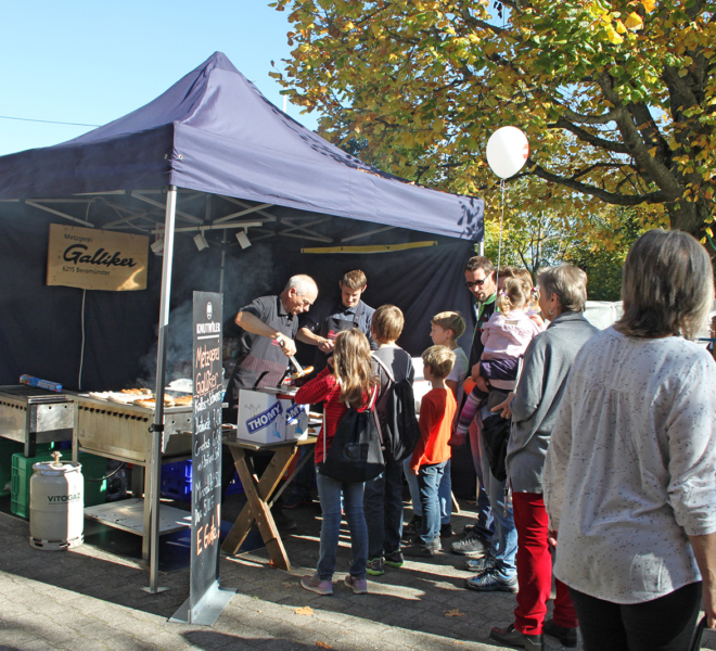 Stand der Metzgerei Galliker an der Gewerbeausstellung Stärne füfi in Beromünster