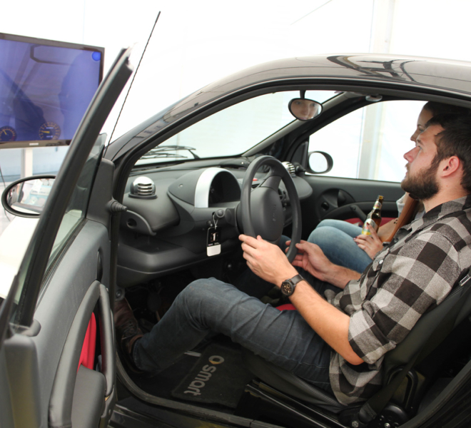 Fahrsimulator an der Gewerbeausstellung Stärne füfi in Beromünster