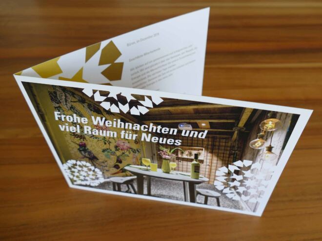 Neujahrskarte von der Firma Waller AG Bauunternehmung in Büron.