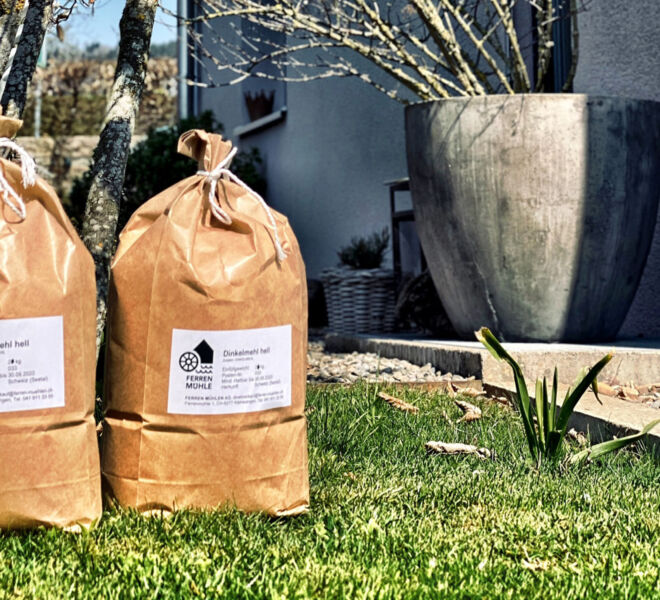 Mehlsäcke von der Ferren Mühle in Kleinwangen.