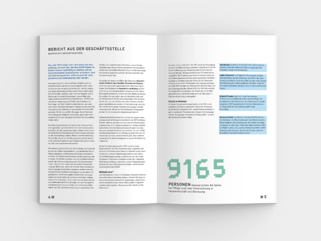 Der Jahresbericht von der Spitex wurde von Wallimann Druck produziert.