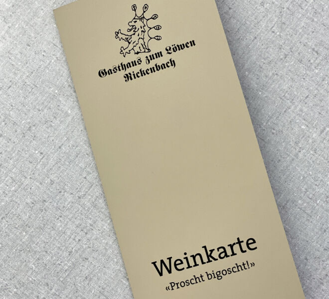 Weinkarte, Kraftpapier