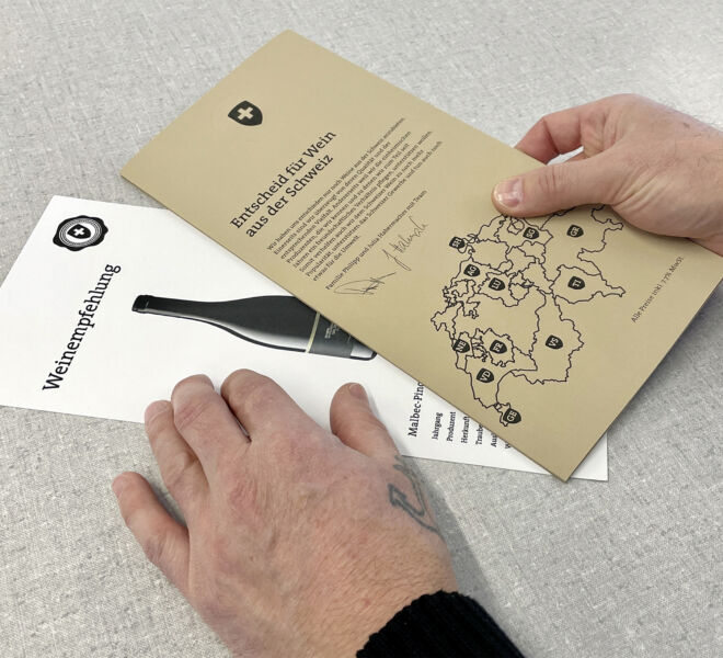Weinkarte, Prägung, Kraftpapier, Einlageblatt